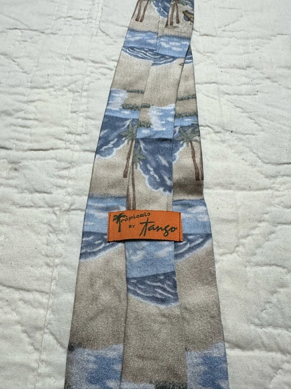Silk Coastal Scenic Tie | Tropical Resort Novelty · Tropicals by Tango